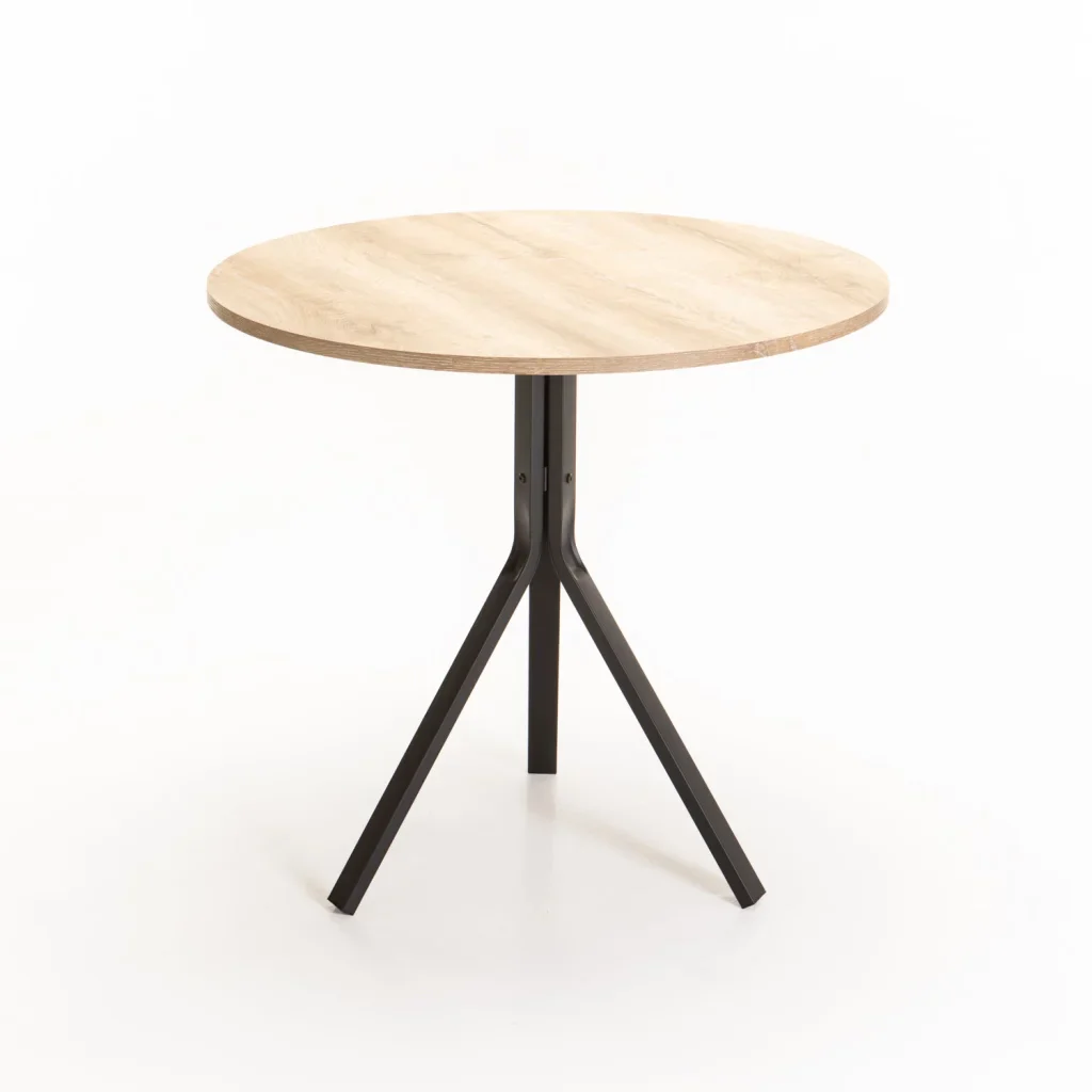 SHAY 80cm ROUND TOP DINING TABLE - OAK - Image 4