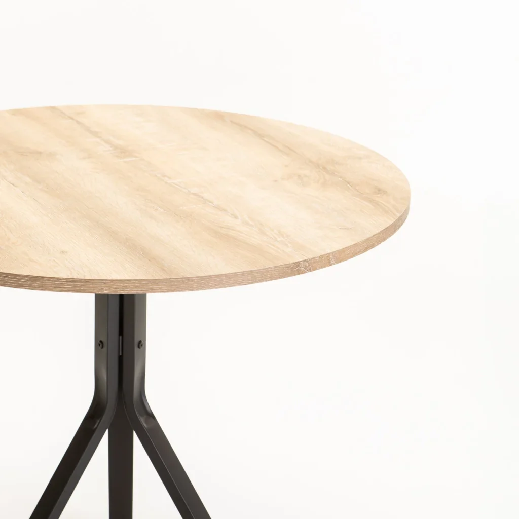 SHAY 80cm ROUND TOP DINING TABLE - OAK - Image 5