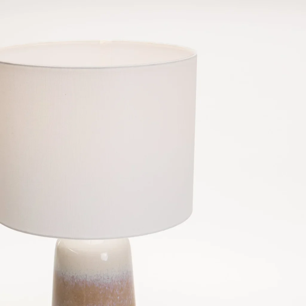 TABLE LAMP CERAMIC OMBRE WITH WHITE FABRIC SHADE - Image 2