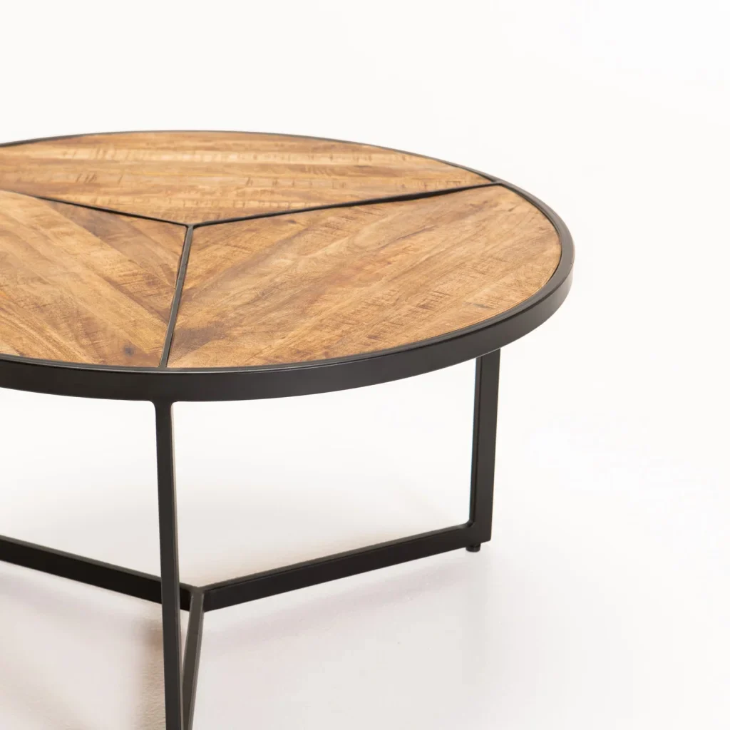 VEA SET OF 2 70/50cm SOLID WOOD COFFEE TABLE - Image 4