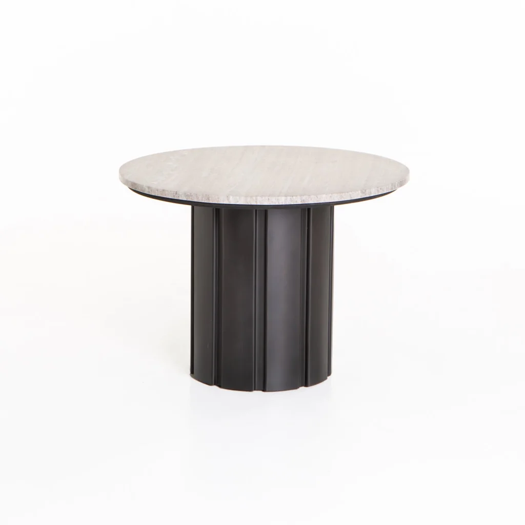 VIN 60cm ROUND STONE TOP COFFEE TABLE 43cm H - Image 3