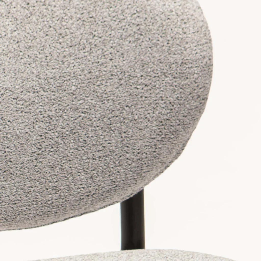 VIOLA WOODEN DINING CHAIR TEXTURED GREY WITH BLACK LEG - Image 5