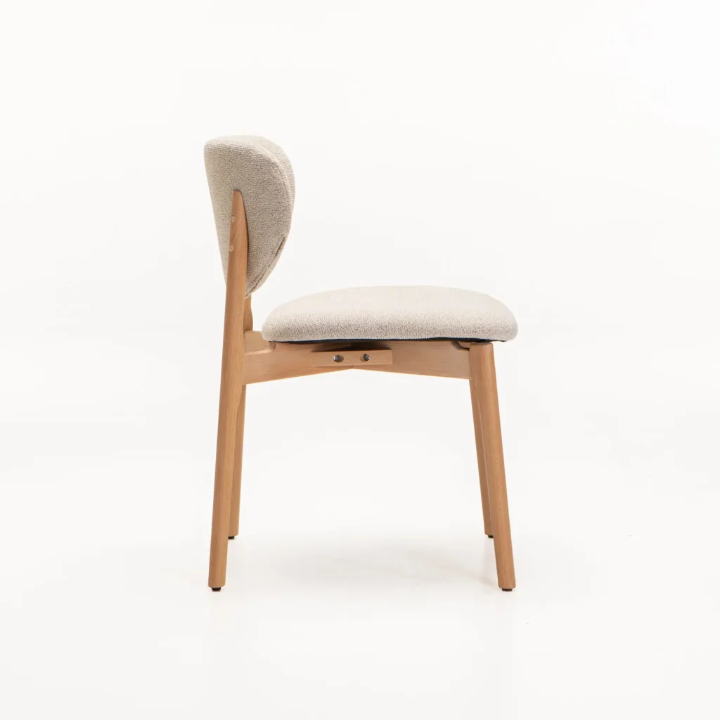 VIOLA WOODEN DINING CHAIR TEXTURED OATMEAL - Image 3