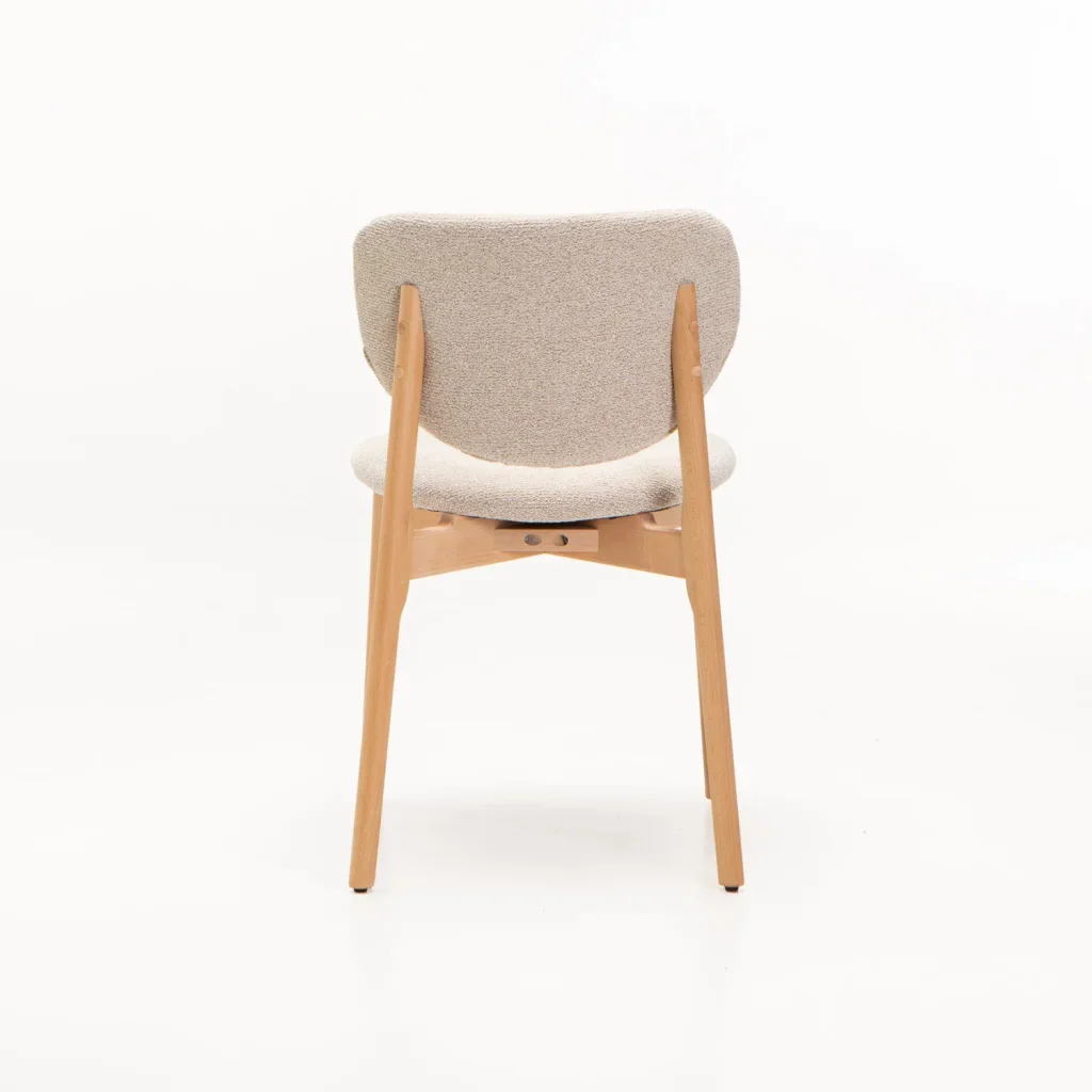 VIOLA WOODEN DINING CHAIR TEXTURED OATMEAL - Image 4