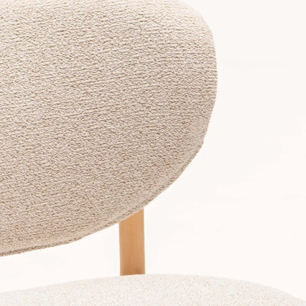 VIOLA WOODEN DINING CHAIR TEXTURED OATMEAL - Image 5