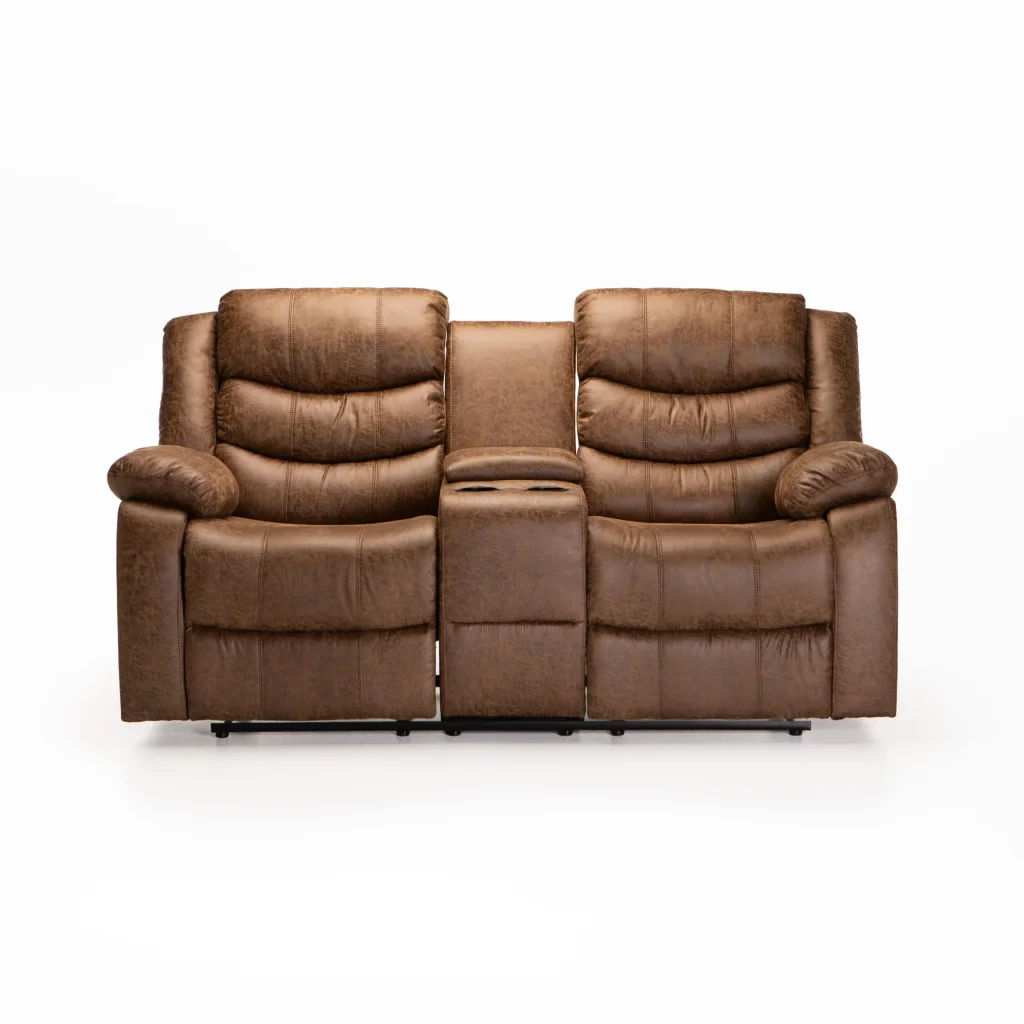 YAZ LUXURY FABRIC 2 SEATER CONSOLE RECLINER - Image 11