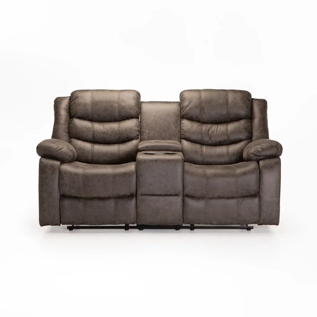 YAZ LUXURY FABRIC 2 SEATER CONSOLE RECLINER - Image 4