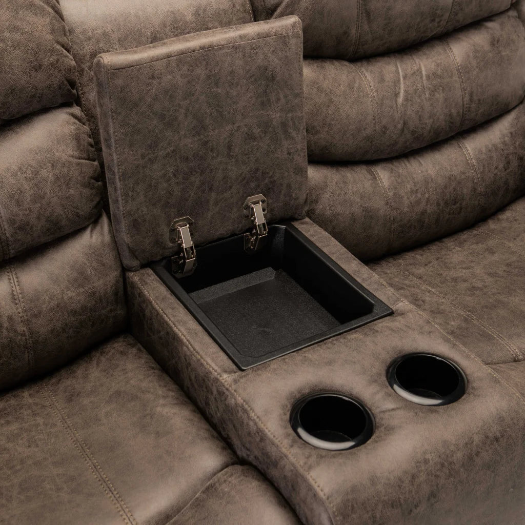 YAZ LUXURY FABRIC 2 SEATER CONSOLE RECLINER - Image 7