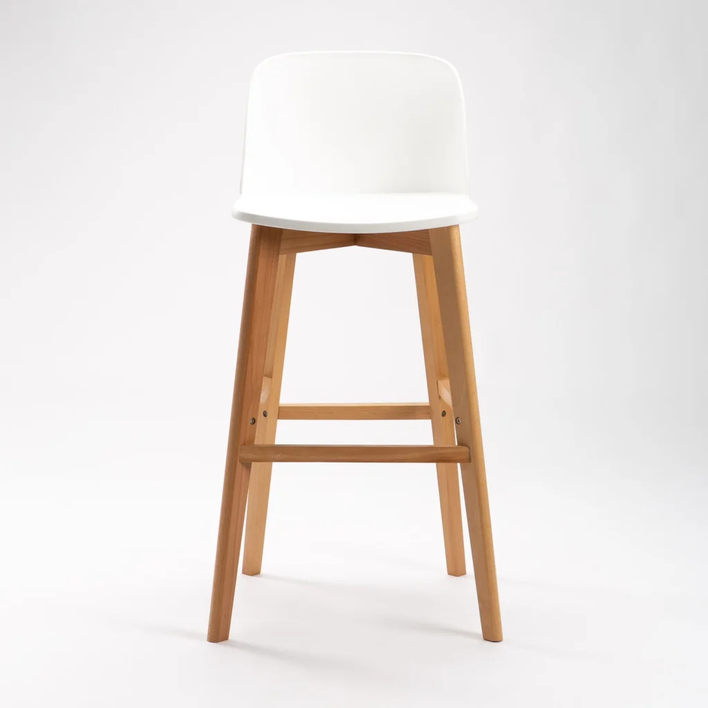 ZEN LUXURY WOODEN LEG BARSTOOL - Image 3